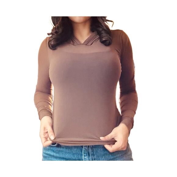 Skims size large fits medium hoodie light sweater jasper brown mesh used lightly - Picture 2 of 7